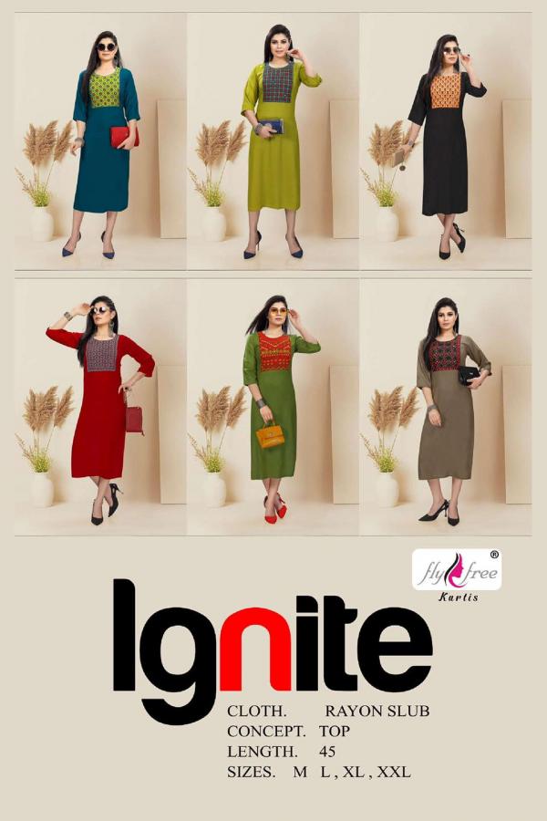 Fly Free Ignite Casual Wear Designer Kurti Collection